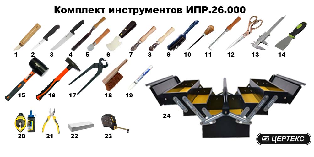 Комплект инструментов ИПР.26.000 для  разделки конвейерных лент