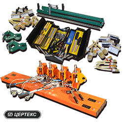 Комплект инструментов и приспособлений ИПР.00.000-00 для стыковки резинотканевых конвейерных лент шириной до 1200 мм